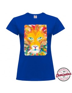 Camiseta "Rainbow Lion" de mujer by MERYnPARIS *CAMISETAS CREATIVAS*